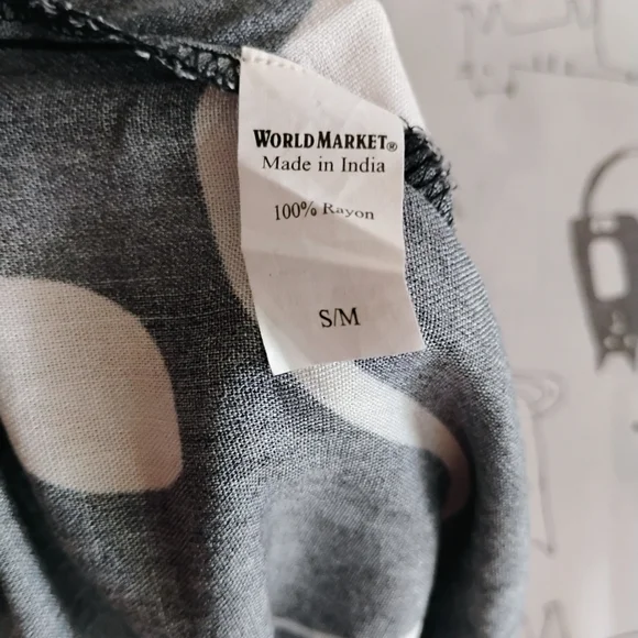 World Market Goa Harem Jumpsuit Black Baggy Romper Abstract Artsy S/M SIZE 2-8 - Picture 9 of 12